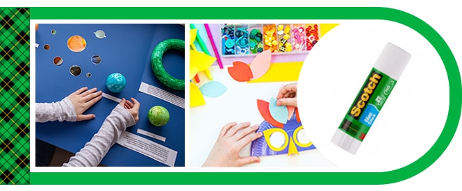 Scotch® Klebestift und Anwendungsbeispiele - Kunstwerke und Schulprojekte erstellen
