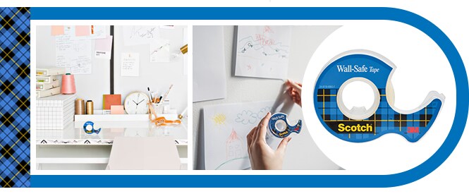 Scotch® Wall-Safe Tape und Anwendungsbeispiele - Wände mit Kinderkunst und Lernnotizen bedecken
