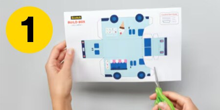 Schritt 1 - die Automobilvorlage aus einem Stück Papier ausschneiden
