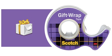 Scotch® Geschenk-Klebeband und Anwendungsbeispiel – Einpacken eines Geschenks
