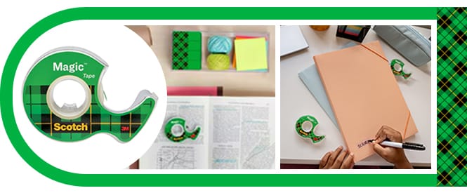 Scotch® Magic™ Tape und Anwendungsbeispiele - Reparatur einer zerrissenen Buchseite und Etikettenerstellung
